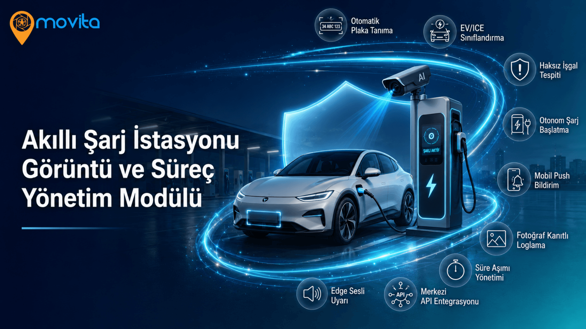 Akıllı Şarj İstasyonu Görüntü ve Süreç Yönetim Modülü Ana Görsel