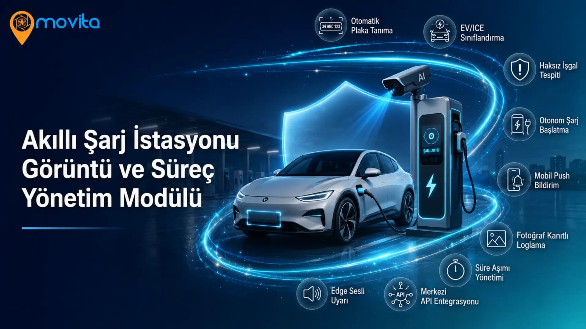 Akıllı Şarj İstasyonu Görüntü ve Süreç Yönetim Modülü Ana Görsel
