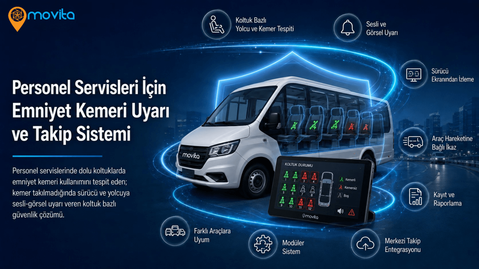 Personel Servisleri Emniyet Kemeri Uyarı ve Takip Sistemi Ana Görsel
