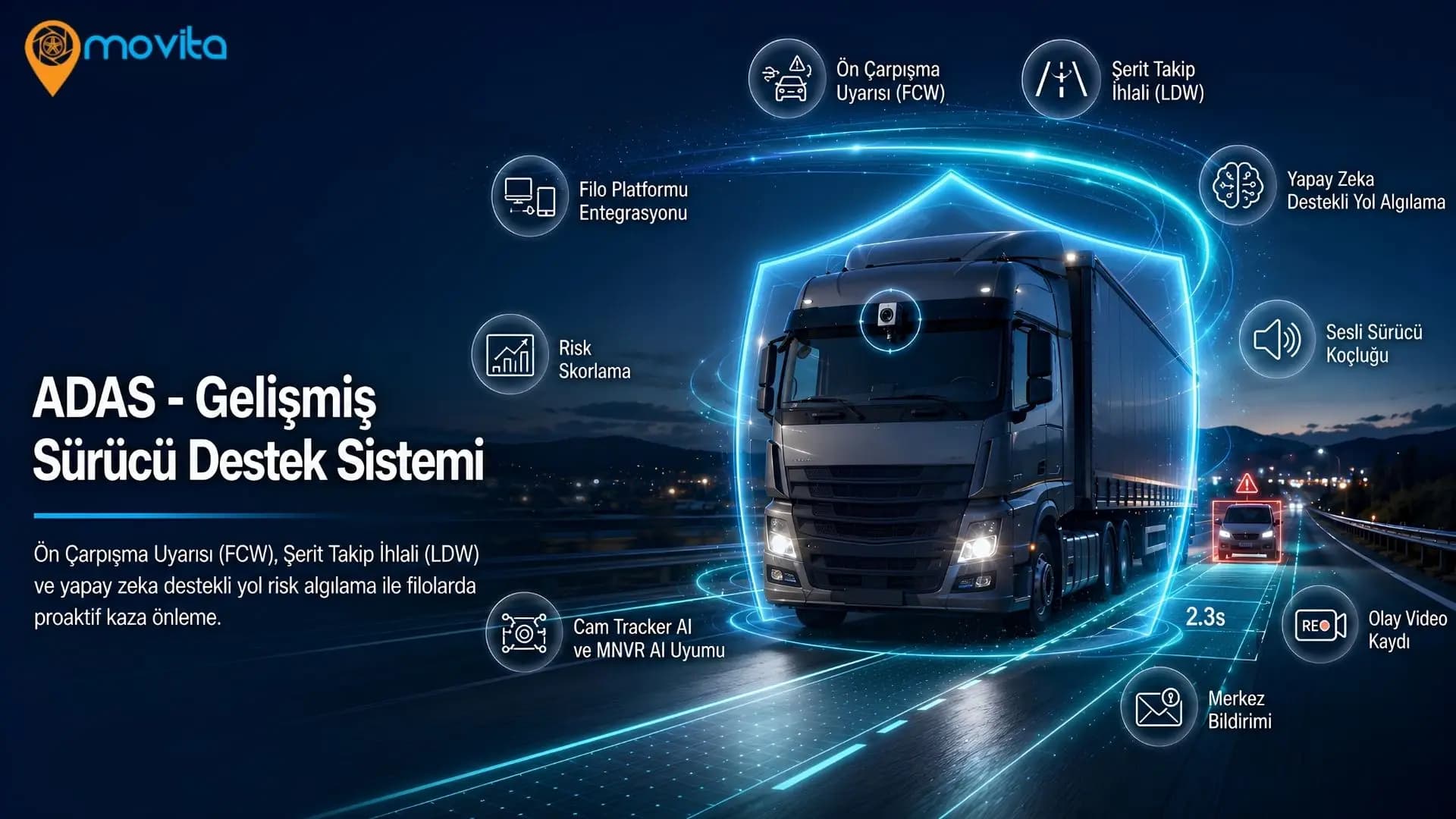 ADAS Nedir? Ön Çarpışma ve Şerit Uyarısı ile Filo Kazalarını Nasıl Önlersiniz